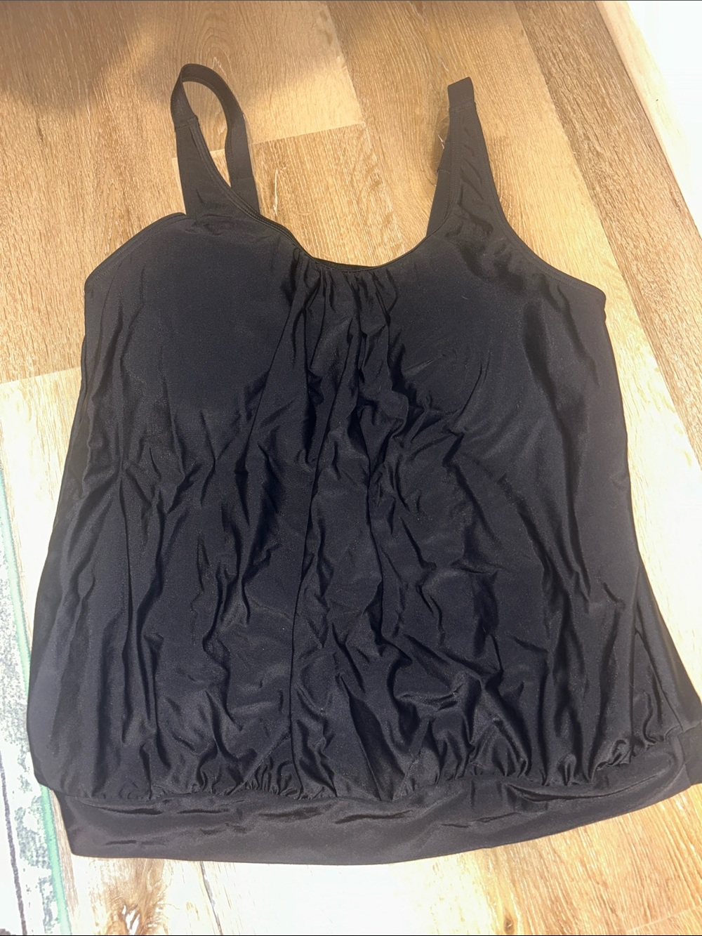 Younique Black Blouson Tank Top Swim Suit Top